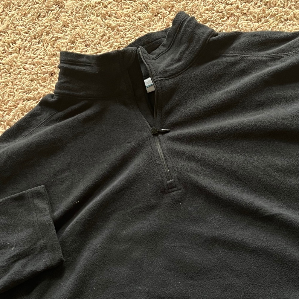 Columbia Mens XL Black Fleece Quarter Zip Pullover Lightweight Mock Neck Jacket